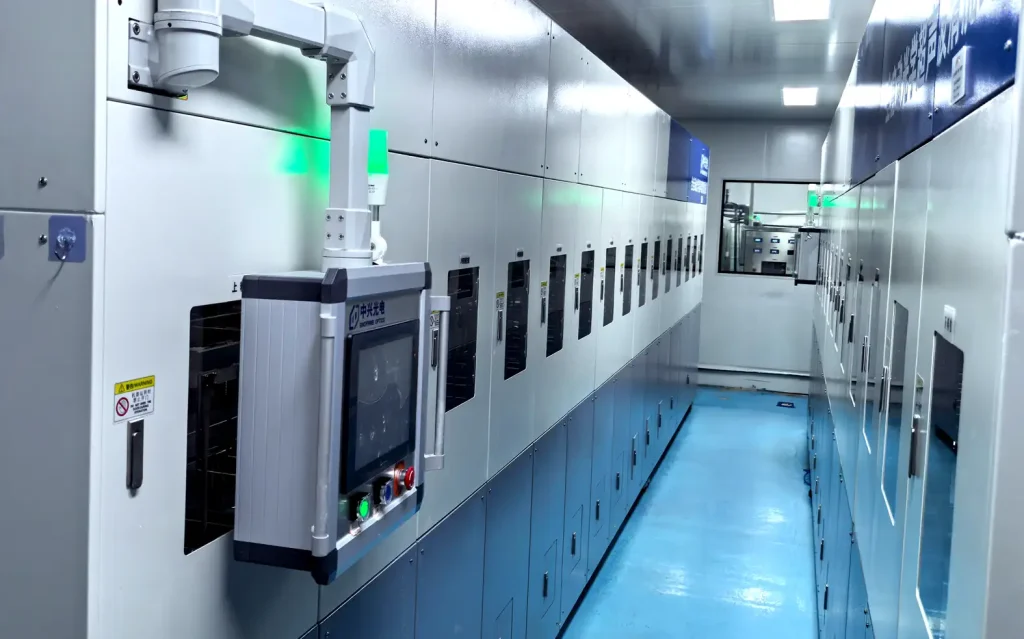 Ultrasonic cleaning area for precision optical components in the manufacturing facility