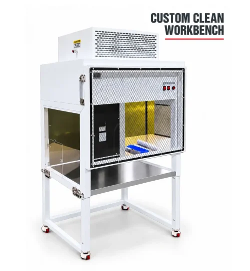 Custom clean workbench used for replacing and handling internal laser optics and lenses